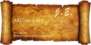 Jósa Edit névjegykártya